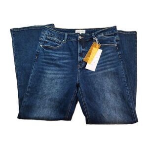 NWT 1X RISEN Jeans Mid Rise Relaxed Boot Jeans Dark Wash Womens Plus Sz RDP5575X